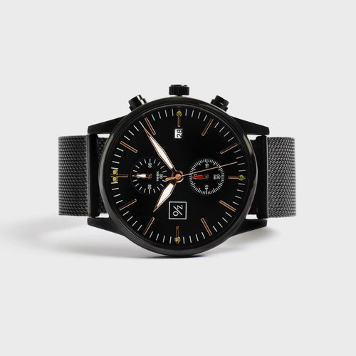 Stainless Steel Mesh Strap Minimalist Chronograph Watch