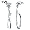 Moissanite VVS1 Drop Earrings 18K Gold Plated 925 Sterling Round Pear Square