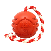 USA-K9 Stars and Stripes Rubber Dog Toy | K9 Handler Reward Toy | Red | USA Made
