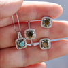 Sterling Silver 3-Piece Moissanite Jewelry Set 1ct Necklace Ring Earrings