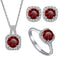 1ct per stone each / red / 5