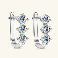 Sterling Silver 925 0.6ct Moissanite Stud Earrings Unisex Classic Retro