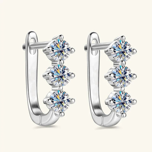 Sterling Silver 925 0.6ct Moissanite Stud Earrings Unisex Classic Retro