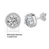 Sterling Silver 0.5 1 2Ct Round Moissanite Stud Earrings For Women