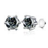 Sterling Silver 925 1ct Moissanite 6-Claw Stud Earrings Unisex Magnetic Hole