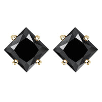 Sterling Silver 925 Green Princess Cut Moissanite Stud Earrings For Women