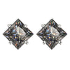 Sterling Silver 925 Green Princess Cut Moissanite Stud Earrings For Women