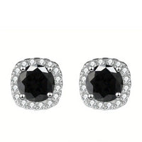 Sterling Silver 925 Moissanite Square Stud Earrings For Women Sparkling Gift