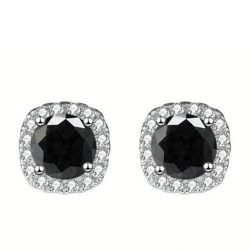 Sterling Silver 925 Moissanite Square Stud Earrings For Women Sparkling Gift
