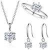 Sterling Silver 925 Moissanite Jewelry Set 2.5CT D Color Necklace Earrings