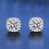 Sterling Silver 925 Moissanite Square Stud Earrings For Women Sparkling Gift