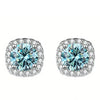 Sterling Silver 925 Moissanite Square Stud Earrings For Women Sparkling Gift