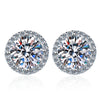 Sterling Silver 0.5 1 2Ct Round Moissanite Stud Earrings For Women