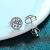 Sterling Silver 0.5 1 2Ct Round Moissanite Stud Earrings For Women