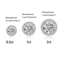 Sterling Silver 0.5 1 2Ct Round Moissanite Stud Earrings For Women
