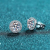 Sterling Silver 0.5 1 2Ct Round Moissanite Stud Earrings For Women