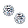 Sterling Silver 0.5 1 2Ct Round Moissanite Stud Earrings For Women