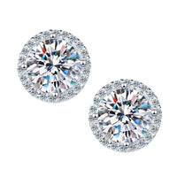 Sterling Silver 0.5 1 2Ct Round Moissanite Stud Earrings For Women