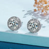 Sterling Silver 0.5 1 2Ct Round Moissanite Stud Earrings For Women