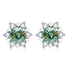 Sterling Silver S925 Moissanite Snowflake Stud Earrings 6-Claw Valentine's