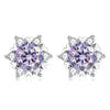 Sterling Silver S925 Moissanite Snowflake Stud Earrings 6-Claw Valentine's
