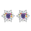 Sterling Silver S925 Moissanite Snowflake Stud Earrings 6-Claw Valentine's