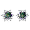 Sterling Silver S925 Moissanite Snowflake Stud Earrings 6-Claw Valentine's