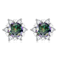 Sterling Silver S925 Moissanite Snowflake Stud Earrings 6-Claw Valentine's