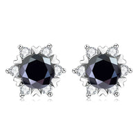 Sterling Silver S925 Moissanite Snowflake Stud Earrings 6-Claw Valentine's