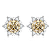 Sterling Silver S925 Moissanite Snowflake Stud Earrings 6-Claw Valentine's