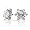 Sterling Silver S925 Moissanite Snowflake Stud Earrings 6-Claw Valentine's