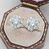 Sterling Silver S925 Moissanite Snowflake Stud Earrings 6-Claw Valentine's