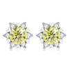 Sterling Silver S925 Moissanite Snowflake Stud Earrings 6-Claw Valentine's