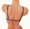 Cheetah Print Cupless Harness Lingerie Bra