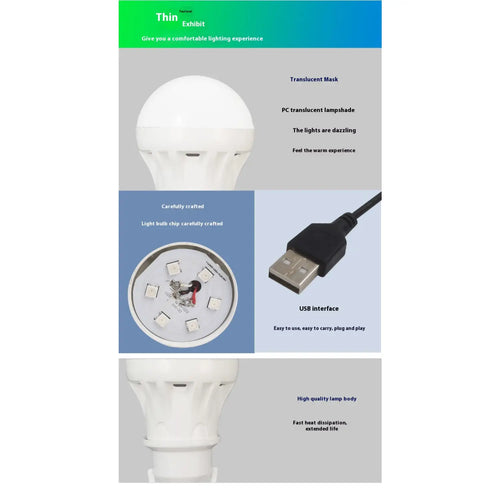 Stunning Color LED Bulb with 5V Mobile Power for Powerful Lighting