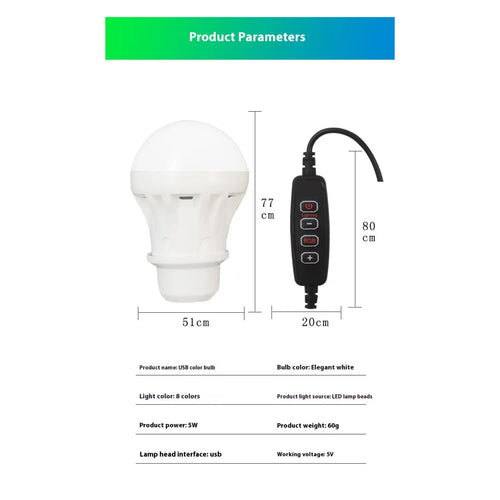 Stunning Color LED Bulb with 5V Mobile Power for Powerful Lighting