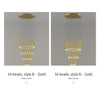 Stylish & Long Chandelier for Staircase with Compound Ring Design