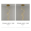 Stylish & Long Chandelier for Staircase with Compound Ring Design