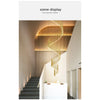 Stylish & Long Chandelier for Staircase with Compound Ring Design