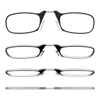 Stylish Polarized Legless Clamp Nose Reading Lightweight Glasses For Men And Women Unique Design  Portable Glasses Case Can Be Attached To The Mobile Phone Case Anti Blue Light Glasses ectangular Reading Glasses