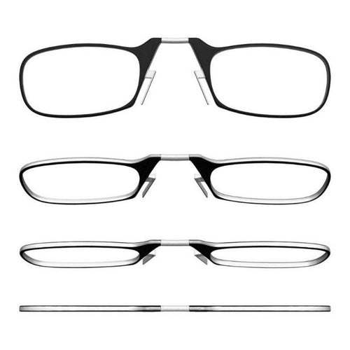 Stylish Polarized Legless Clamp Nose Reading Lightweight Glasses For Men And Women Unique Design  Portable Glasses Case Can Be Attached To The Mobile Phone Case Anti Blue Light Glasses ectangular Reading Glasses
