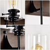 Stylish Wall Light Living Room with Elegant Black and Wood Finish
