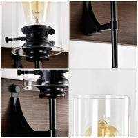 Stylish Wall Light Living Room with Elegant Black and Wood Finish