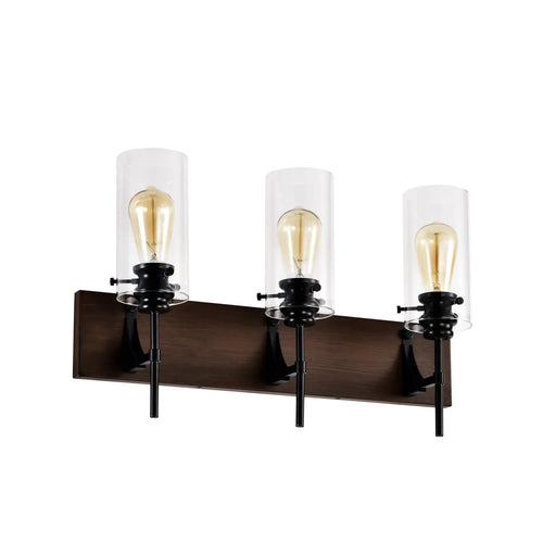 Stylish Wall Light Living Room with Elegant Black and Wood Finish