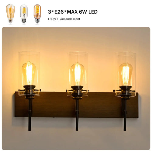 Stylish Wall Light Living Room with Elegant Black and Wood Finish