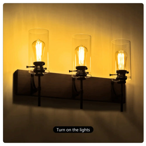 Stylish Wall Light Living Room with Elegant Black and Wood Finish