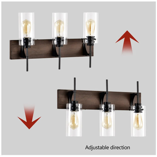 Stylish Wall Light Living Room with Elegant Black and Wood Finish