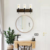 Stylish Wall Light Living Room with Elegant Black and Wood Finish