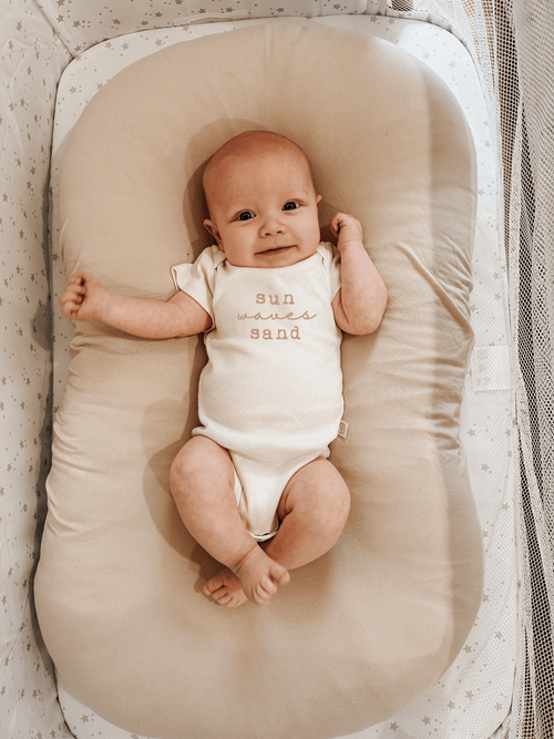 Sun Waves Sand Clay Organic Cotton Short Sleeve Baby Bodysuit