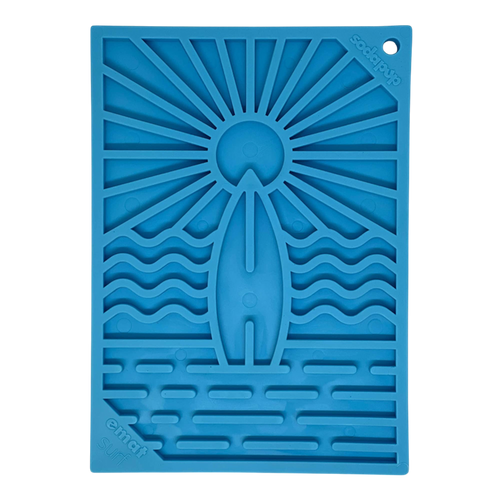 Surf's Up eMat - Small Lickmat for Dogs and Cats | Beach-Themed Design | SodaPup